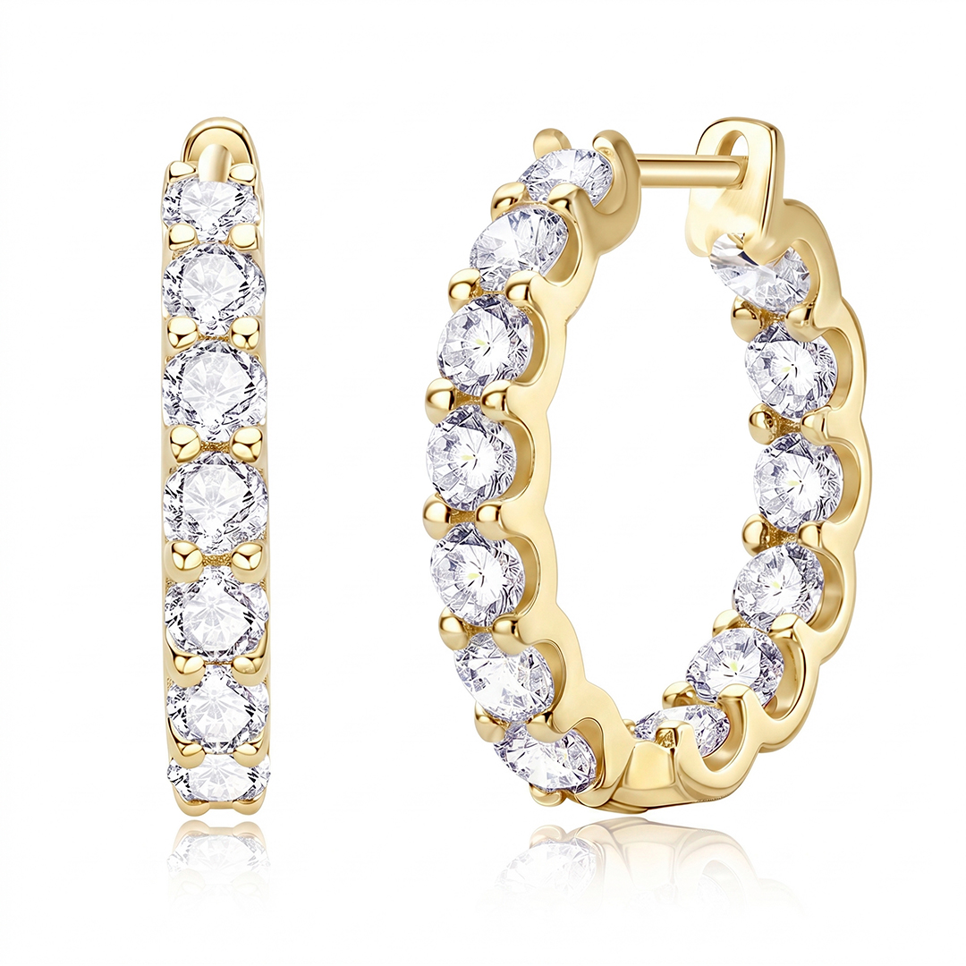 Moissanite Huggie Earrings