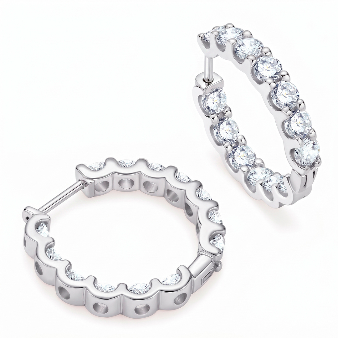 Moissanite Huggie Earrings