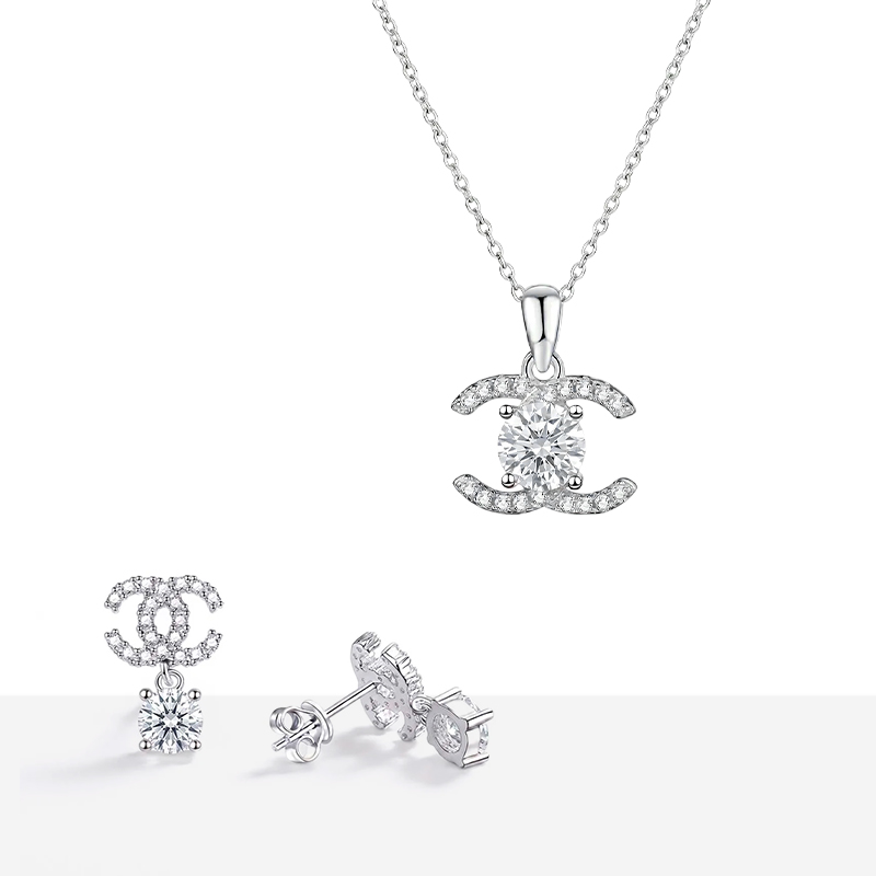 Double C Moissanite Set
