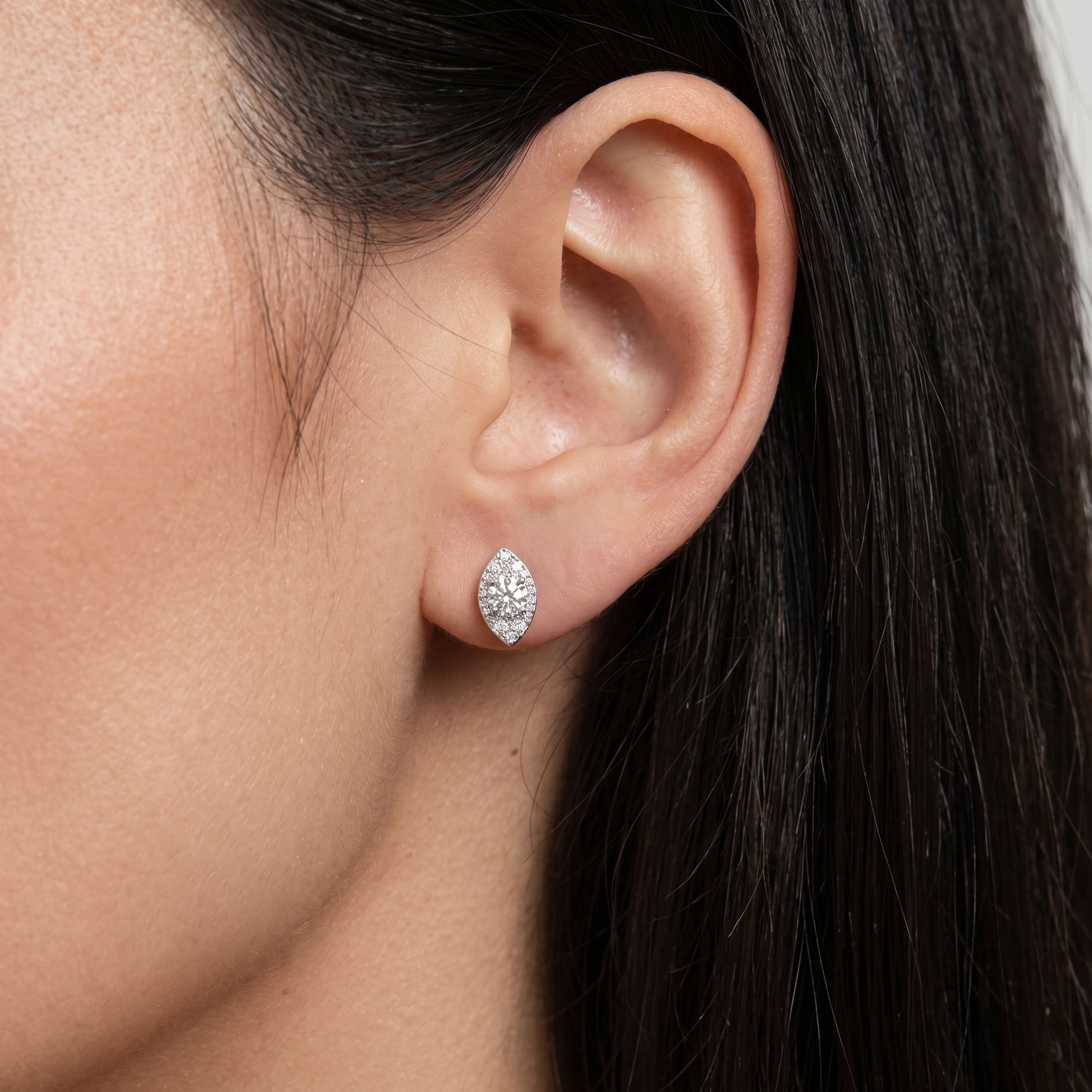 Evil Eye Moissanite Stud Earrings