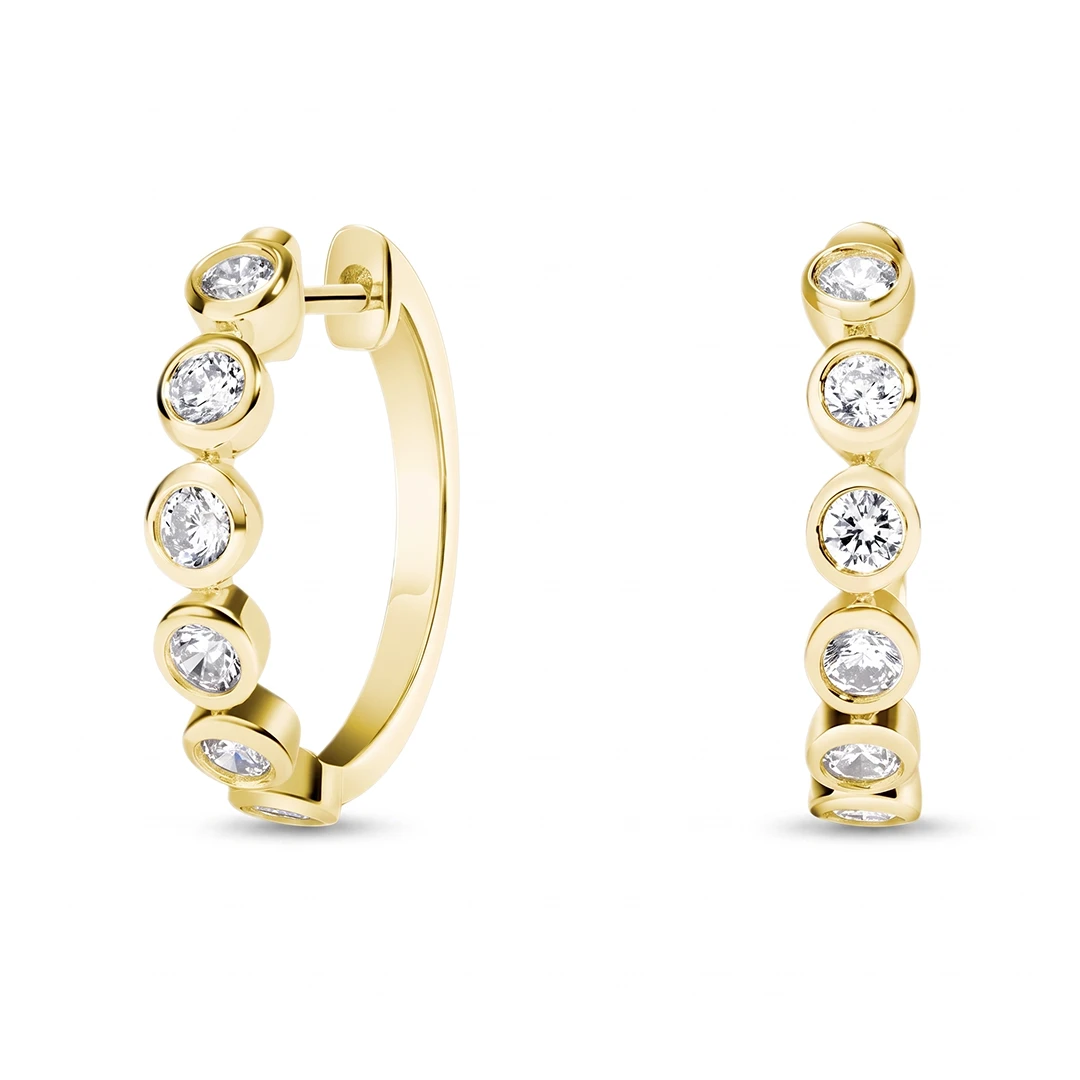 Solana Bezel Moissanite Hoop Earrings