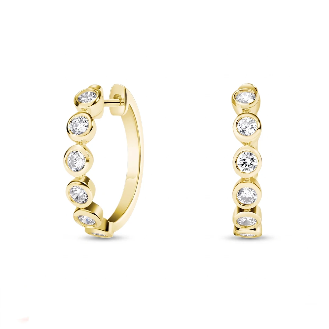 Solana Bezel Moissanite Hoop Earrings
