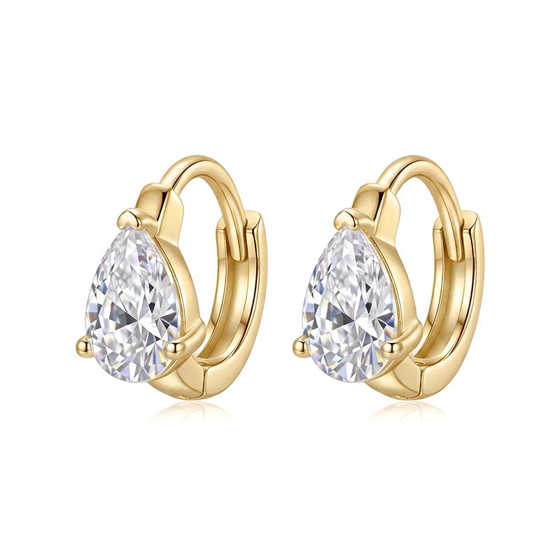 Pear Moissanite Hoop Earrings