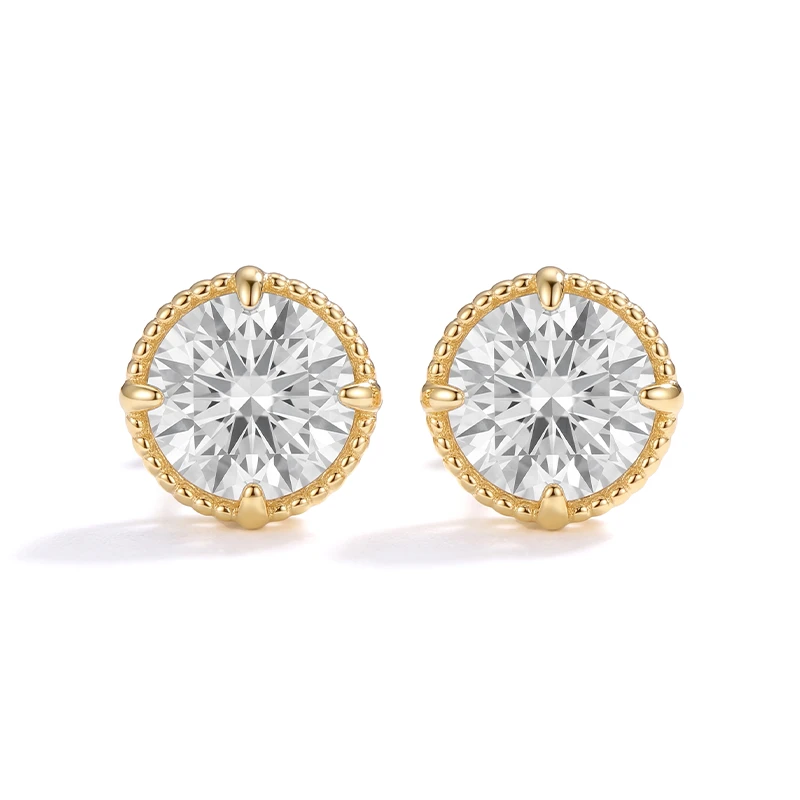 Cable Twist Moissanite Stud Earrings