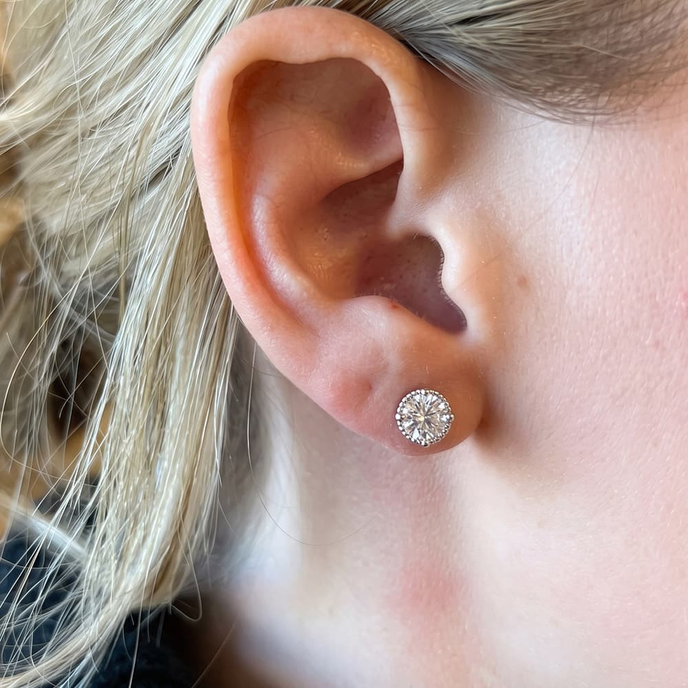 Cable Twist Moissanite Stud Earrings