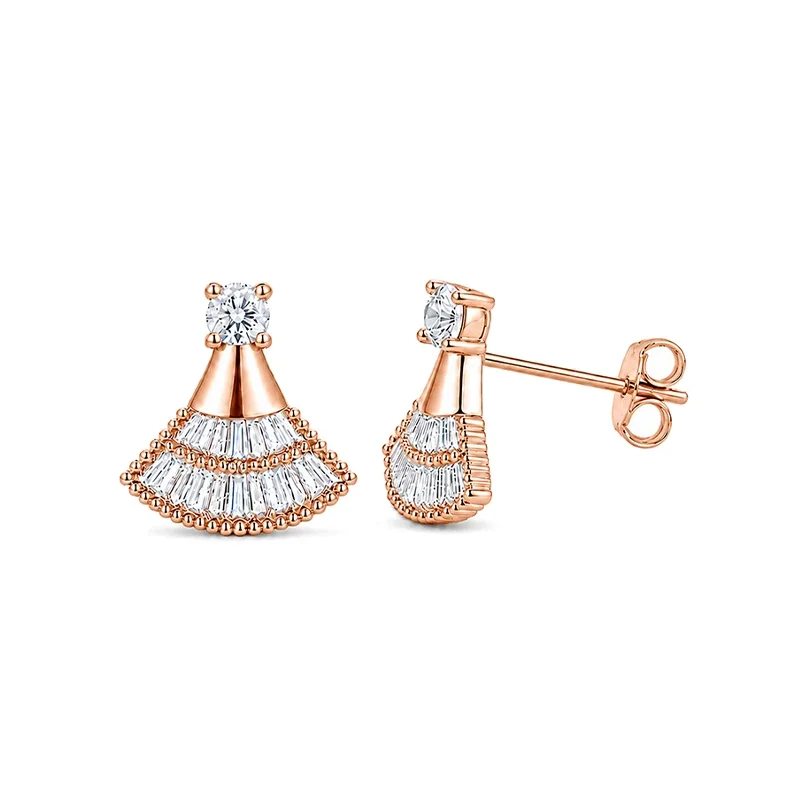 Ginkgo Moissanite Stud Earrings