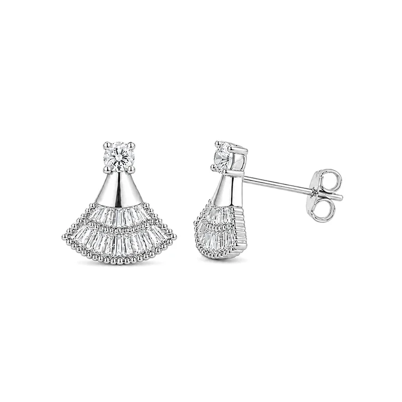 Ginkgo Moissanite Stud Earrings