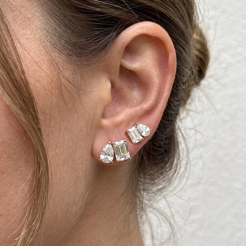 Toi Et Moi Moissanite Stud Earrings