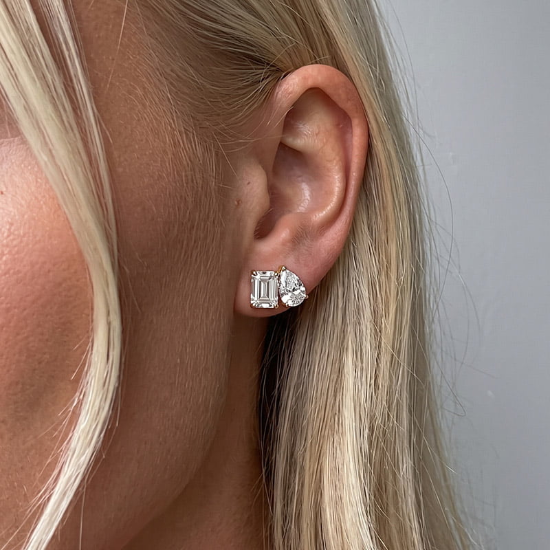 Toi Et Moi Moissanite Stud Earrings