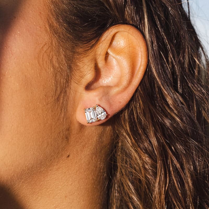Toi Et Moi Moissanite Stud Earrings