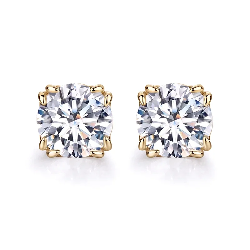 Eight-Prong Classic Moissanite Stud Earrings