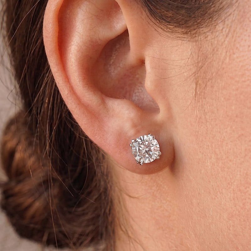 Eight-Prong Classic Moissanite Stud Earrings