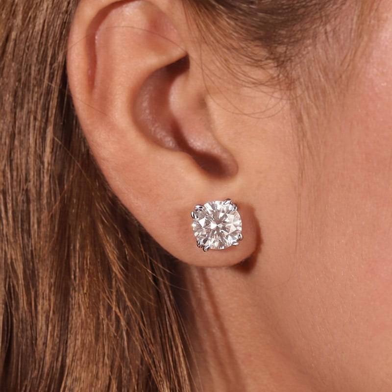 Eight-Prong Classic Moissanite Stud Earrings