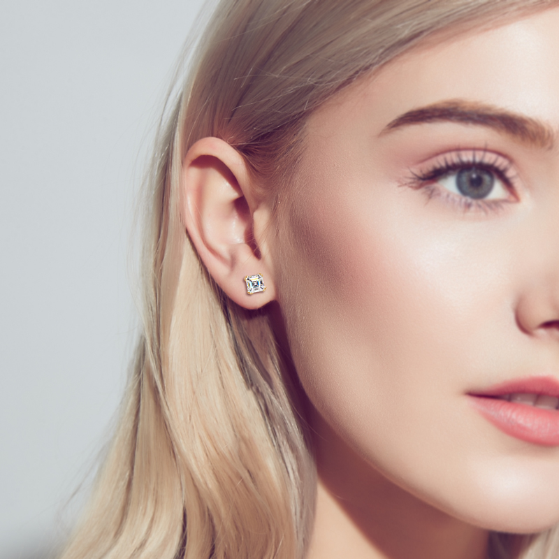 Ollie Asscher Moissanite Stud Earrings-VOOGME