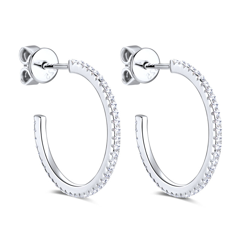 Luna Moissanite Hoop Earrings-VOOGME
