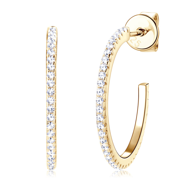 Luna Moissanite Hoop Earrings-VOOGME