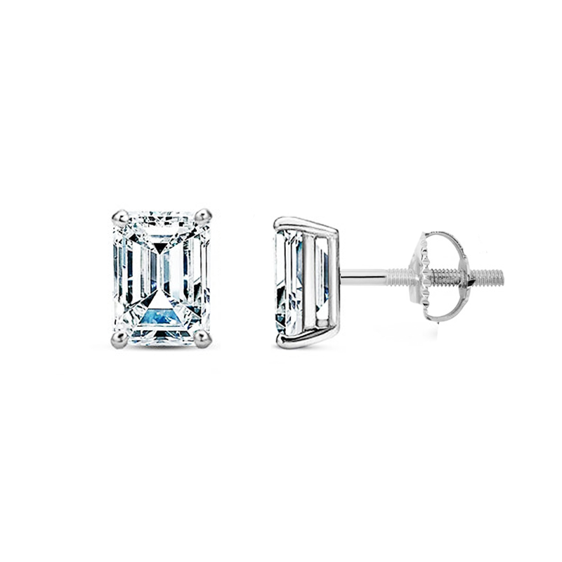 Demeter Moissanite Stud Earrings (Screw Back Earrings)-VOOGME