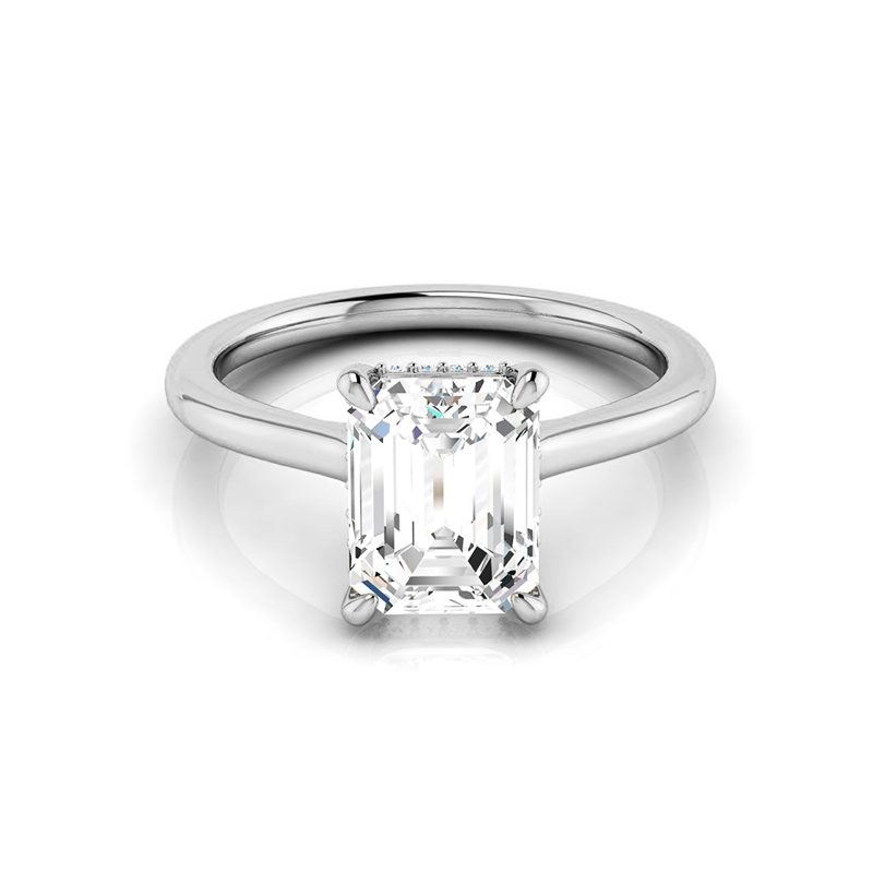 Vins Hidden Halo Moissanite Engagement Ring-VOOGME