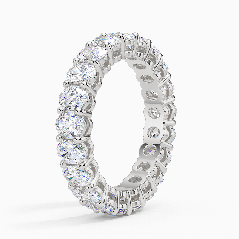 Eternity Oval Moissanite Wedding Band-VOOGME