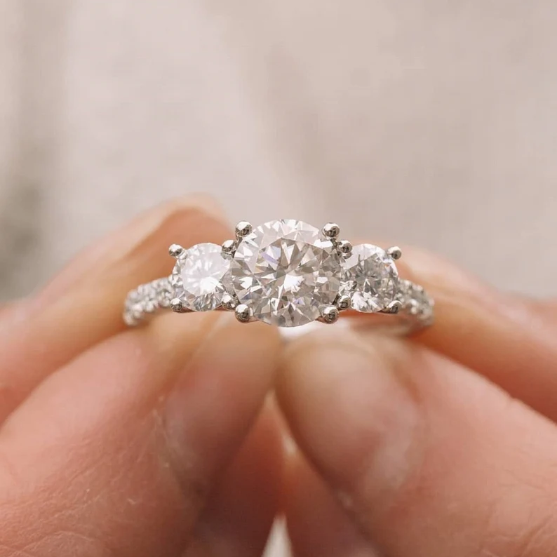 Three-Stone Moissanite Engagement Ring (1.8 ct.tw.)