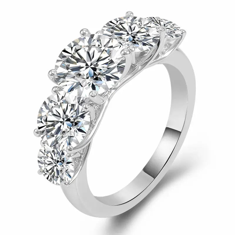14K Five-Stone Moissanite Engagement Ring