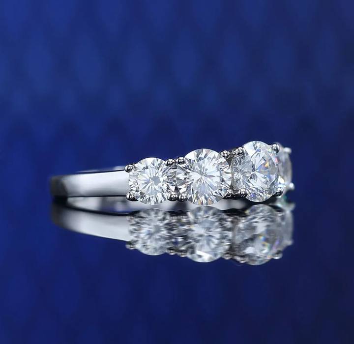 14K Five-Stone Moissanite Engagement Ring