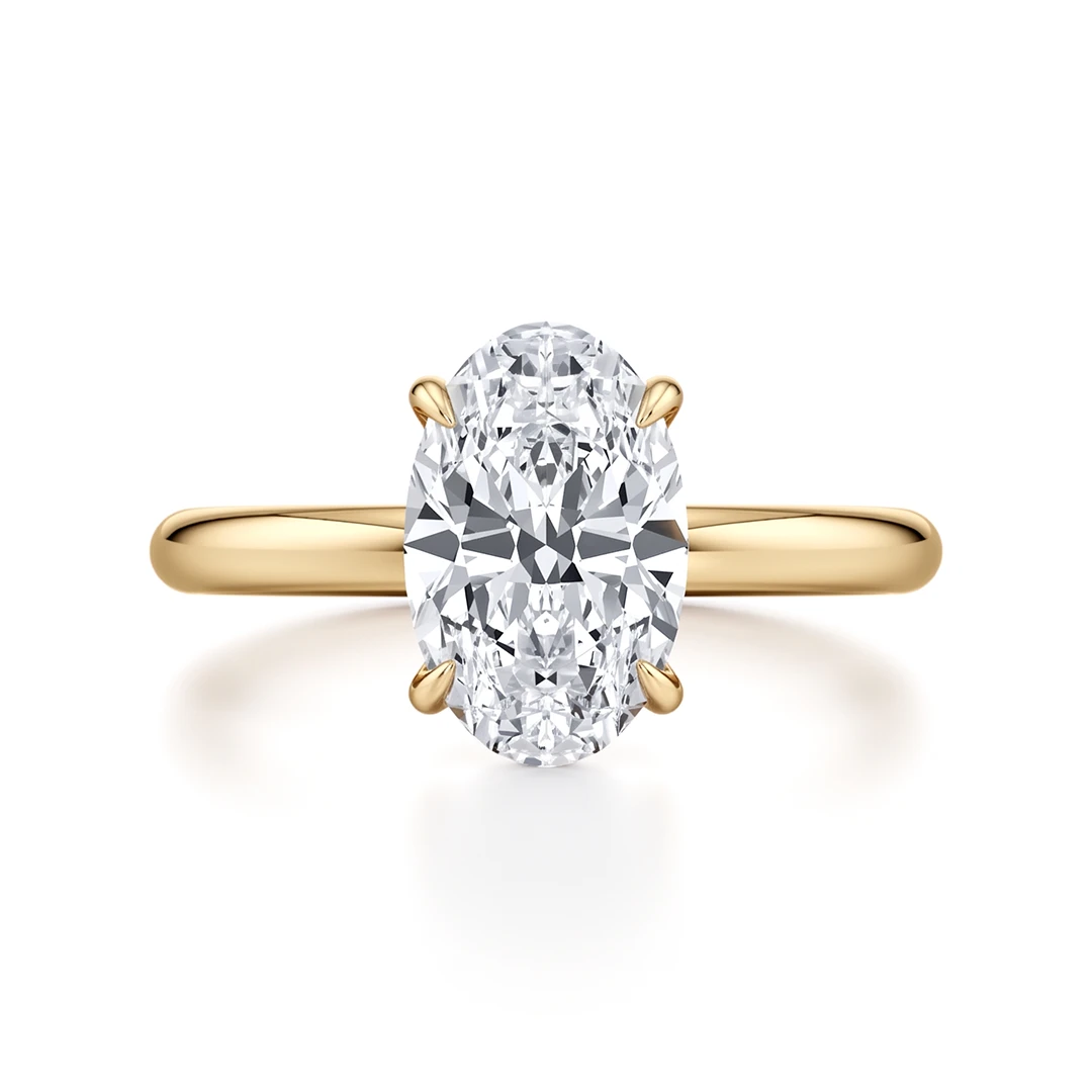 Classic Four-Prong Oval Moissanite Ring