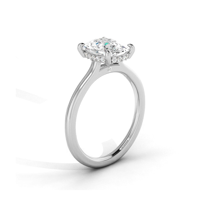 Vins Hidden Halo Moissanite Engagement Ring-VOOGME