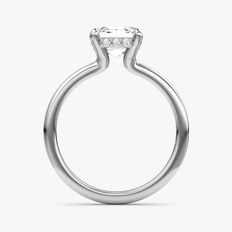 Hidden Halo Moissanite Engagement Ring-VOOGME