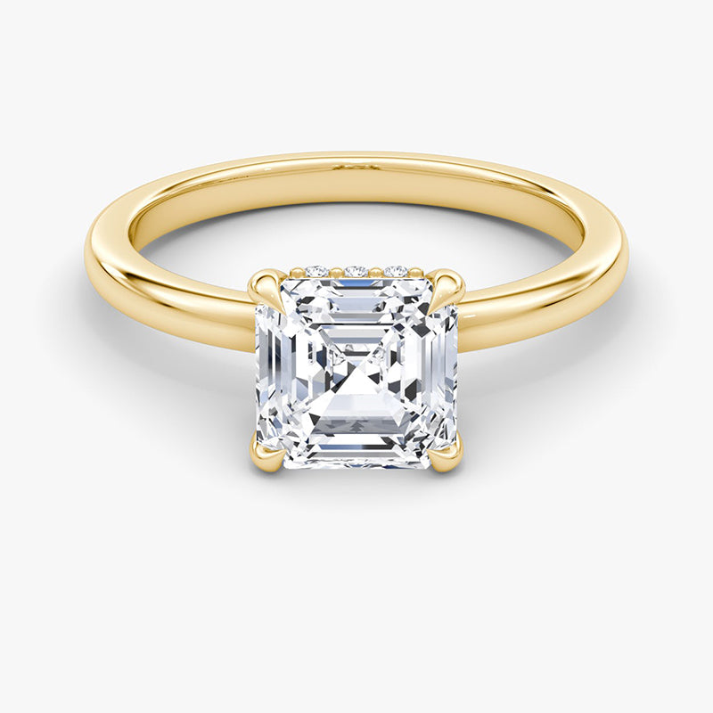 Hidden Halo Moissanite Engagement Ring-VOOGME