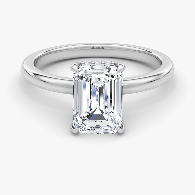 Hidden Halo Moissanite Engagement Ring-VOOGME
