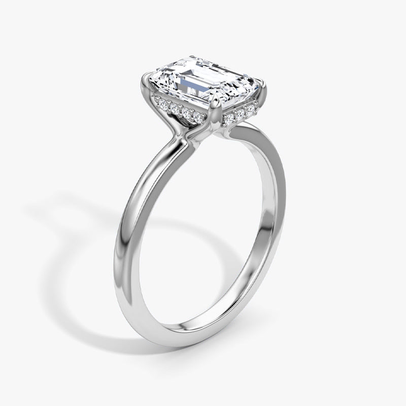 Hidden Halo Moissanite Engagement Ring-VOOGME