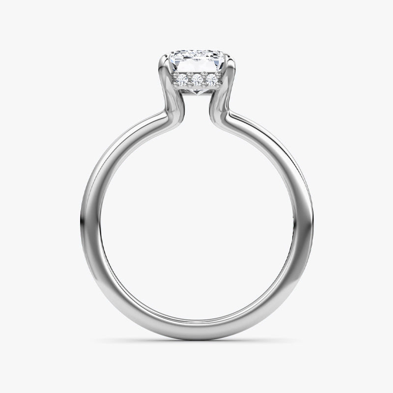 Hidden Halo Moissanite Engagement Ring-VOOGME