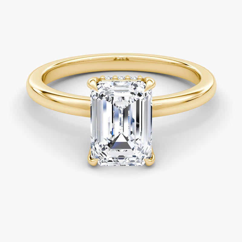 Hidden Halo Moissanite Engagement Ring-VOOGME