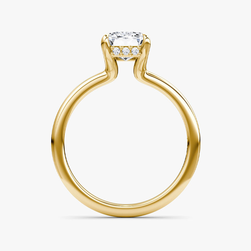 Hidden Halo Moissanite Engagement Ring-VOOGME