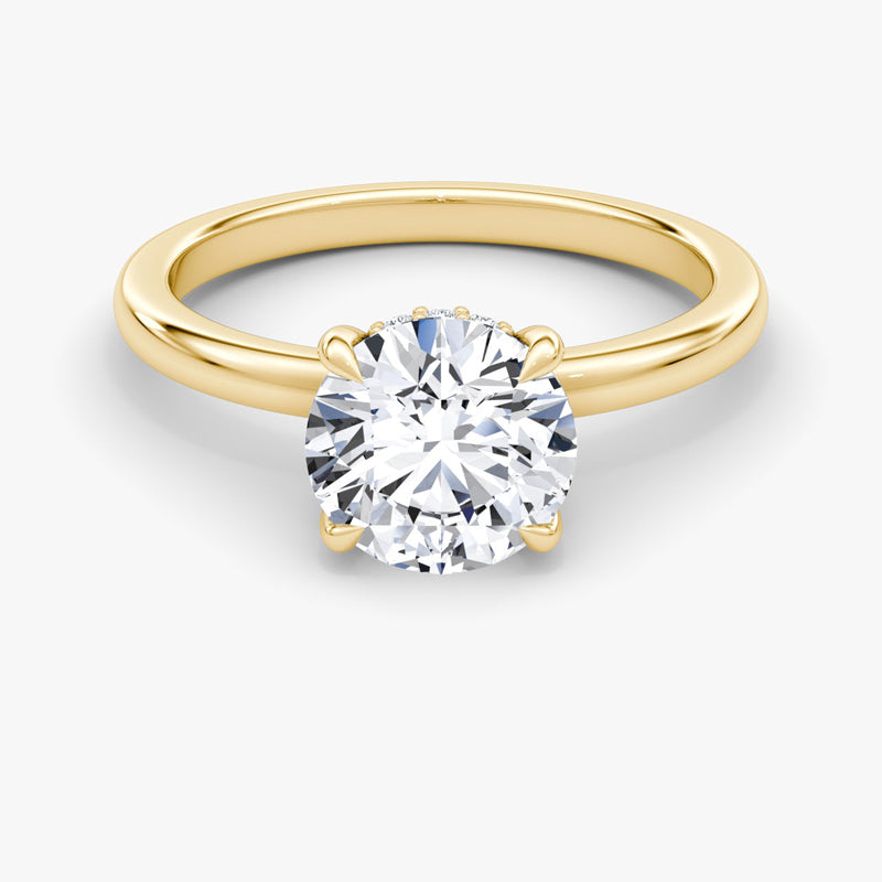 Hidden Halo Moissanite Engagement Ring-VOOGME