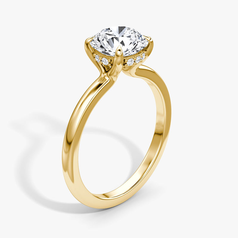 Hidden Halo Moissanite Engagement Ring-VOOGME