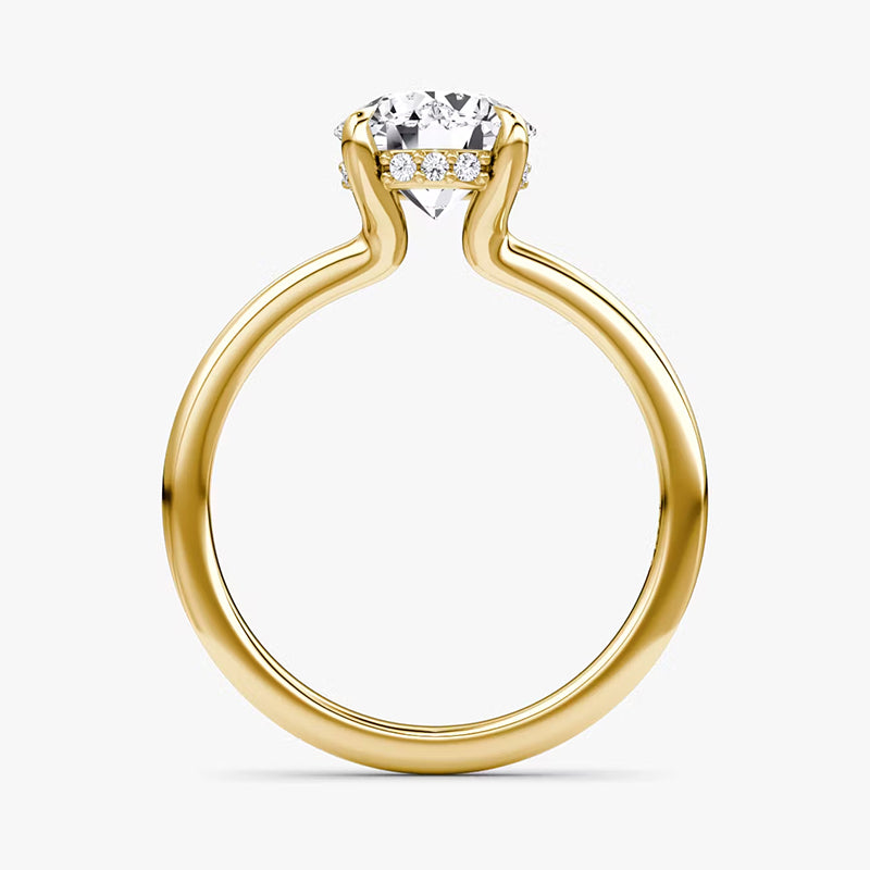 Hidden Halo Moissanite Engagement Ring-VOOGME