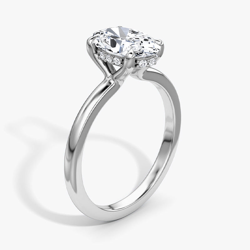 Hidden Halo Moissanite Engagement Ring-VOOGME