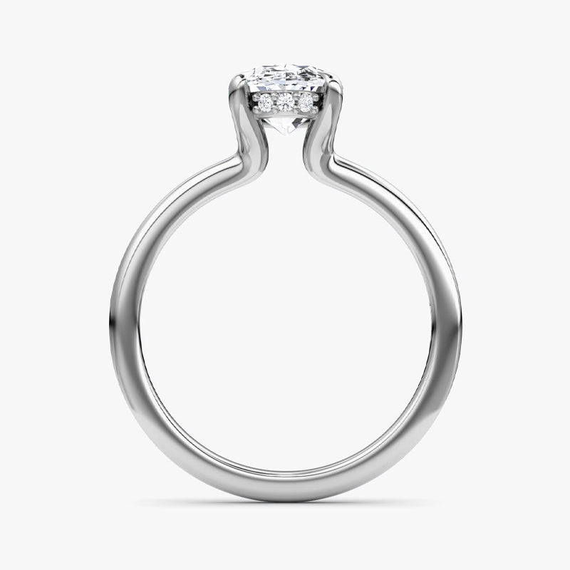 Hidden Halo Moissanite Engagement Ring-VOOGME