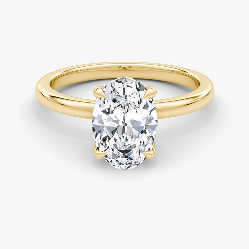 Hidden Halo Moissanite Engagement Ring-VOOGME