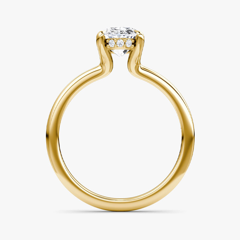 Hidden Halo Moissanite Engagement Ring-VOOGME