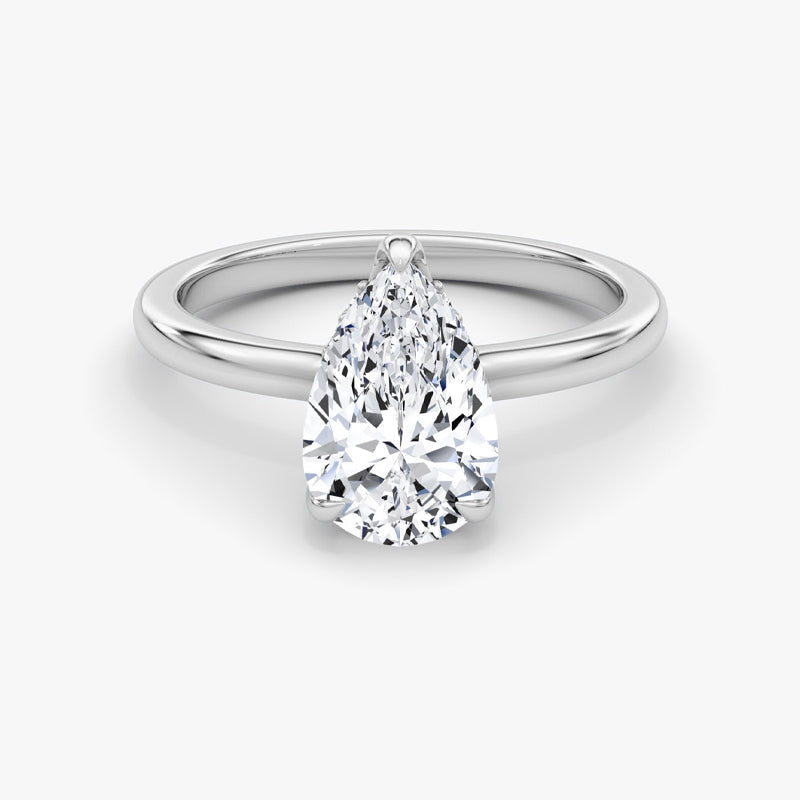 Hidden Halo Moissanite Engagement Ring-VOOGME