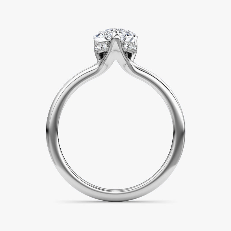 Hidden Halo Moissanite Engagement Ring-VOOGME