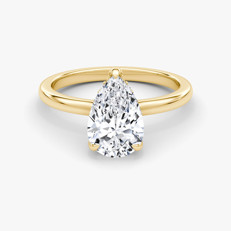 Hidden Halo Moissanite Engagement Ring-VOOGME