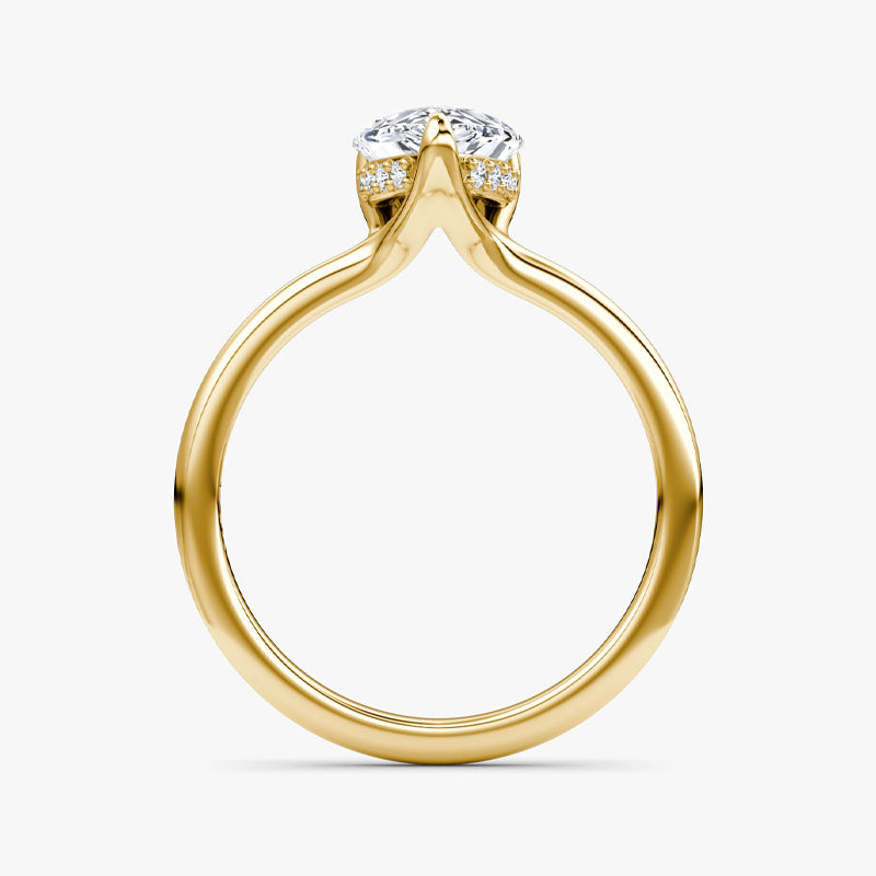 Hidden Halo Moissanite Engagement Ring-VOOGME