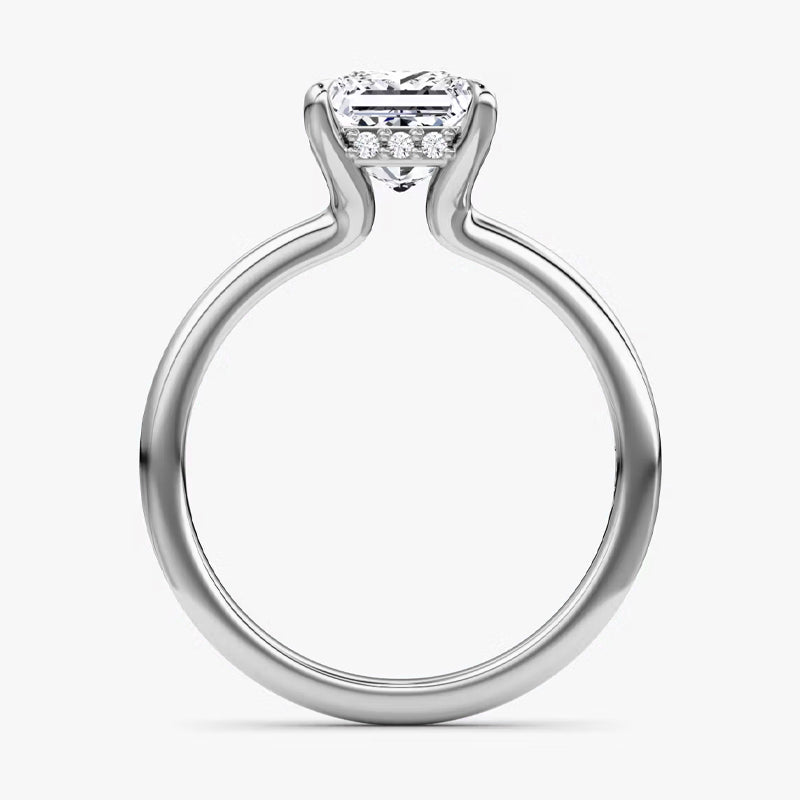Hidden Halo Moissanite Engagement Ring-VOOGME