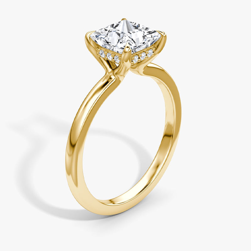 Hidden Halo Moissanite Engagement Ring-VOOGME