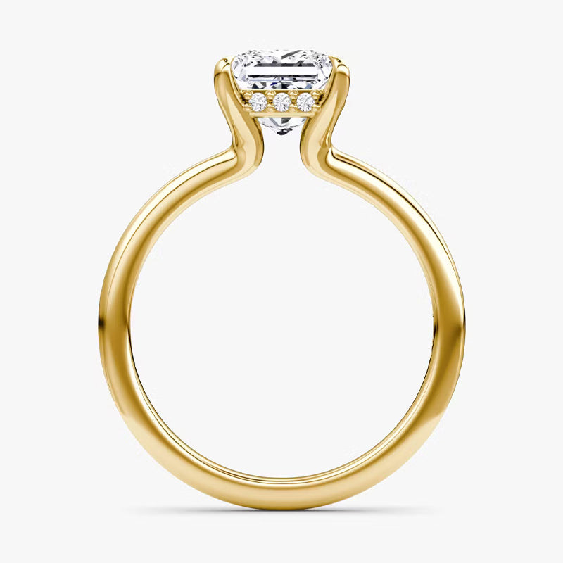 Hidden Halo Moissanite Engagement Ring-VOOGME