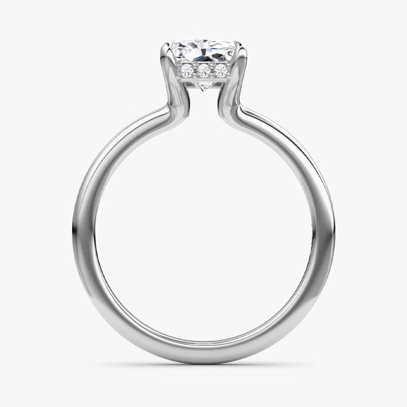 Hidden Halo Moissanite Engagement Ring-VOOGME